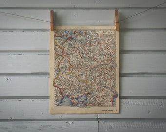 1936 Vintage Map of Russia
