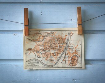 1906 Vintage Carcassonne Map