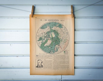 1941 Vintage Map of Arctic