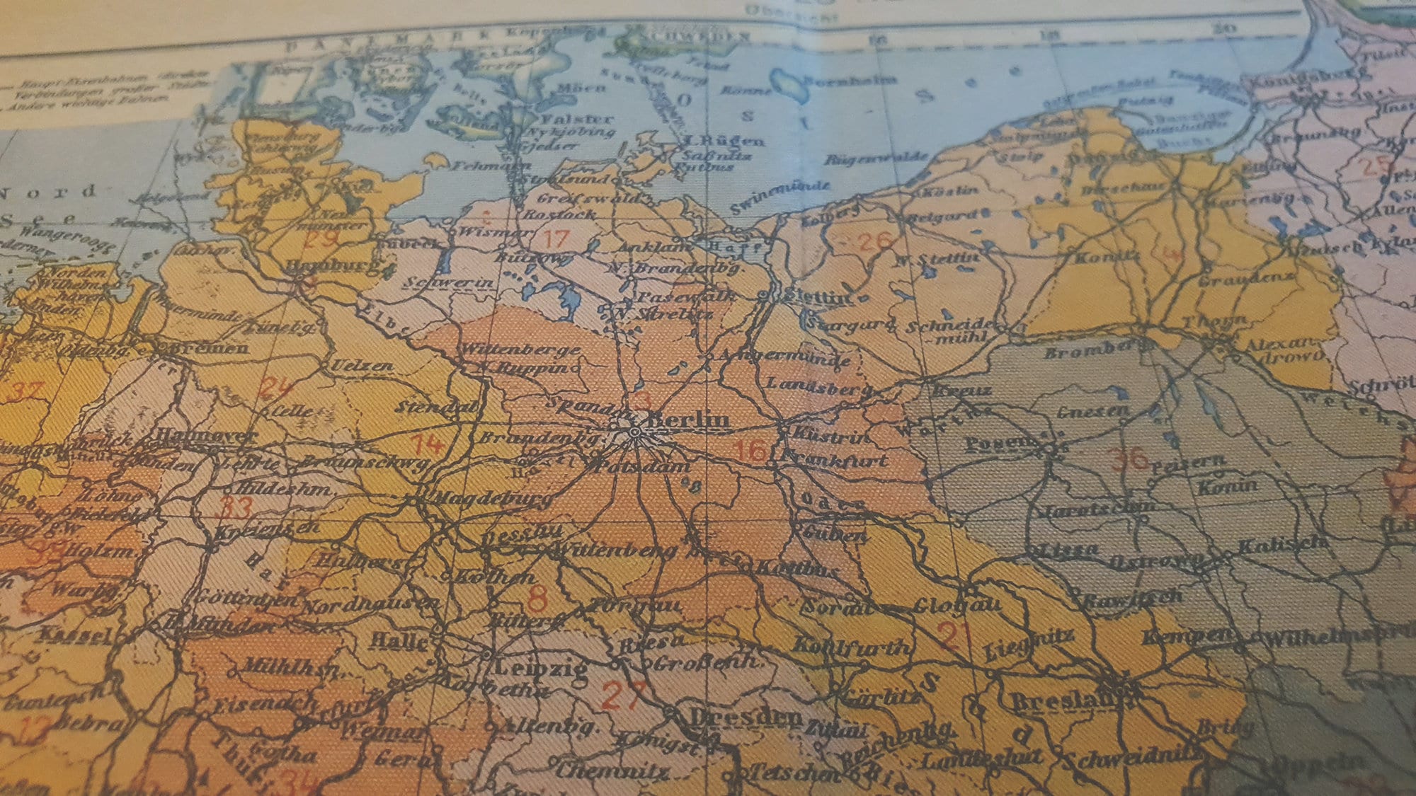 1943 Vintage Map of Germany