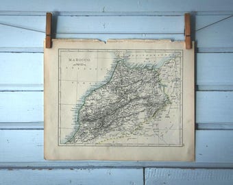 1892 Vintage Map of Morocco