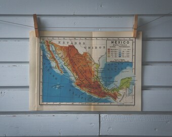 1946 Vintage Map of Mexico