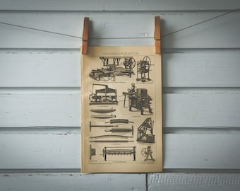 1887 Vintage Leather Manufacturing Lithograph Illustration