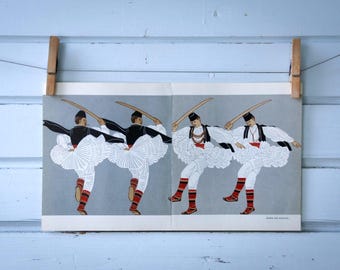 1966 Vintage Rusalije Sword Dance Illustration