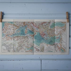 Vintage kaart van de Middellandse Zee uit 1907