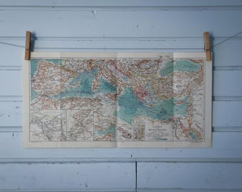 1907 Vintage Map of the Mediterranean