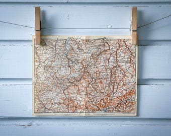 1886 Vintage Ore Mountains Map