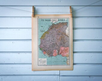 1941 Vintage Northwest Africa Map