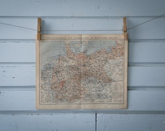 1887 Vintage Railways Map of Germany