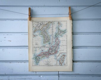 1904 Vintage Map of Japan