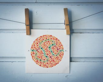 1986 Vintage Ishihara Color Test Plate