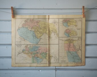 1880 Vintage Map of Known World