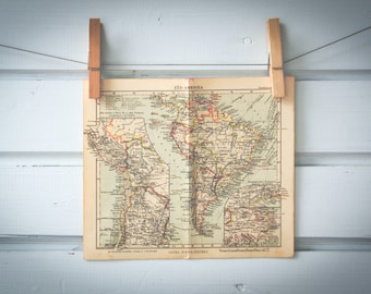 1931 Vintage South America Map