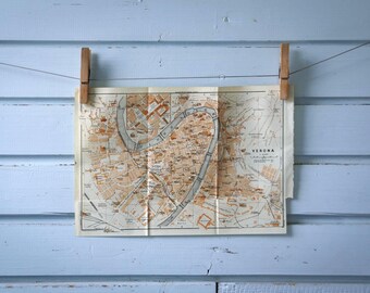 1931 Vintage Map of Verona