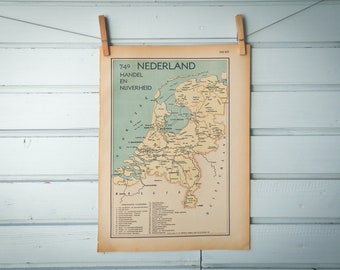 1941 Vintage Map of the Netherlands