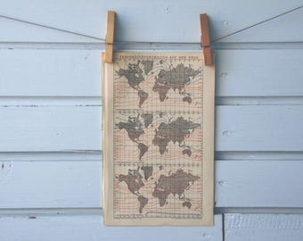1894 Vintage World Temperature Map