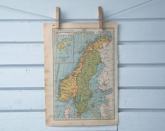 1941 Vintage Scandinavia Map