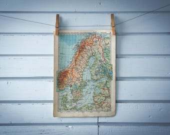 1943 Vintage Scandinavia Map