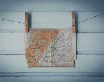1930s Vintage South Passy Arrondissement Map