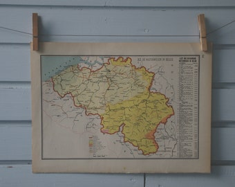 1941 Vintage Belgium Map
