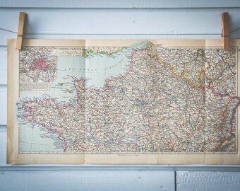 1931 Vintage North France Map