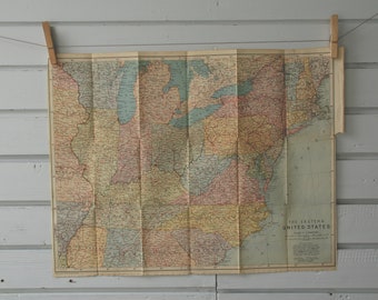 1909 Vintage East USA Map