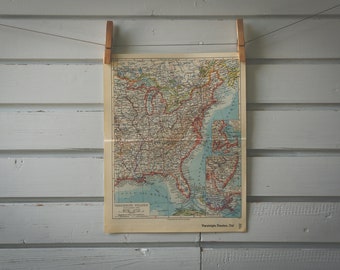 1936 Vintage East USA Map