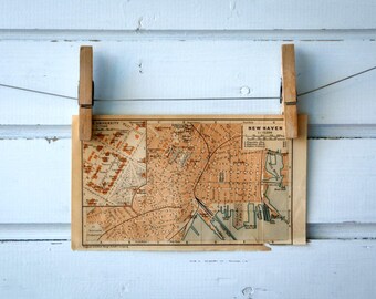 1905 Vintage New Haven & Yale Map