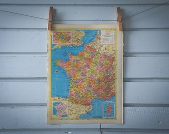 1958 Vintage France Map