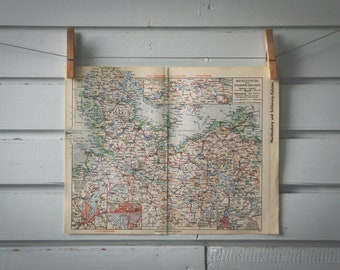 1936 Vintage Northwest Germany Map