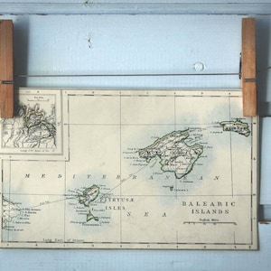 1892 Vintage Balearic Islands Map