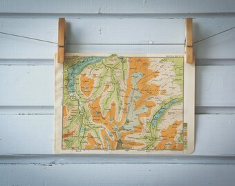 1909 Vintage East Lake District Map