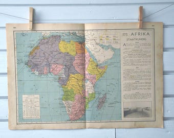 1941 Vintage Map of Africa