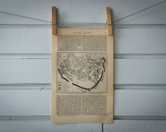 1907 Vintage Map of Troy