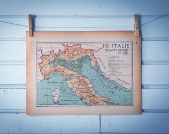 1941 Vintage North Italy Map