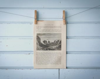 1897 Vintage Greenland Landscape Lithograph Illustration