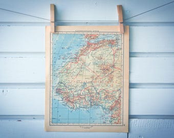 1956 Vintage West Africa Map