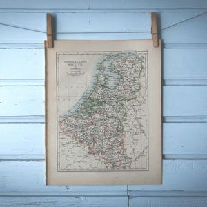 Carte vintage des Pays-Bas et de la Belgique de 1895