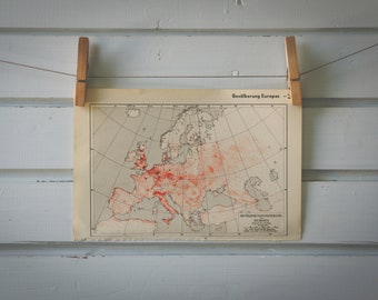1936 Vintage Europe Population Map