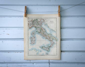 1904 Vintage Map of Italy