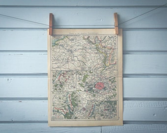 1908 Vintage Map of the Franco-Prussian War