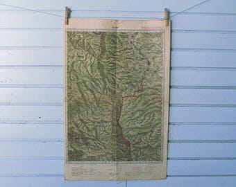 1948 Vintage East Serbia Map