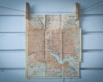 1905 Vintage Map of Baltimore
