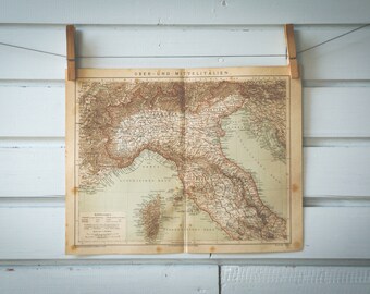 1887 Vintage North Italy Map