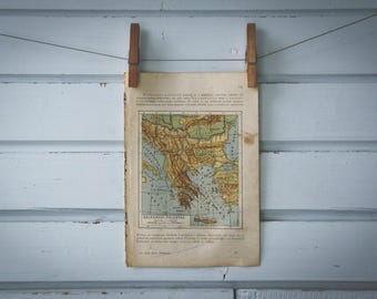 1916 Vintage Map of the Balkans