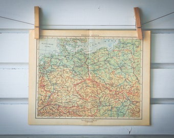 1956 Vintage Central Europe Map