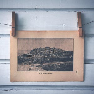 1894 Vintage Acropolis of Athens Lithograph Illustration