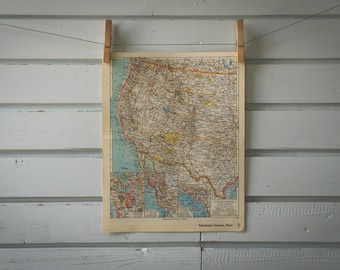 1936 Vintage West USA Map