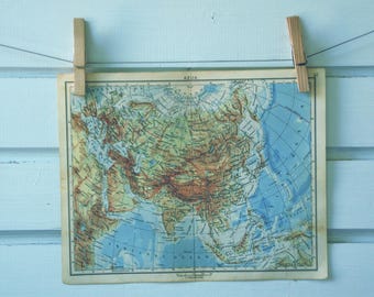 1951 Vintage Map of Asia