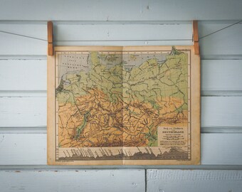 1897 Vintage Map of Germany